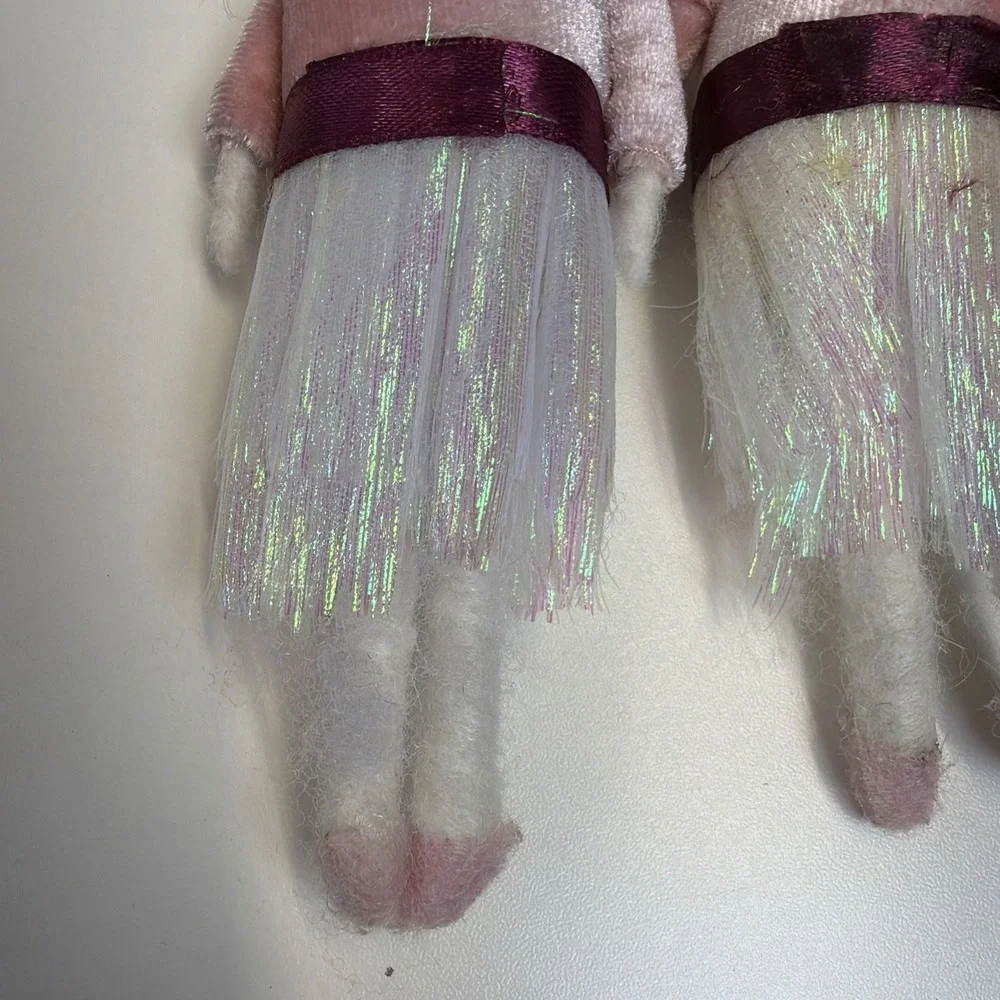Wondershop Target Set/2 Ornaments Girl Blonde Ballerina Iridescent Pink Felt